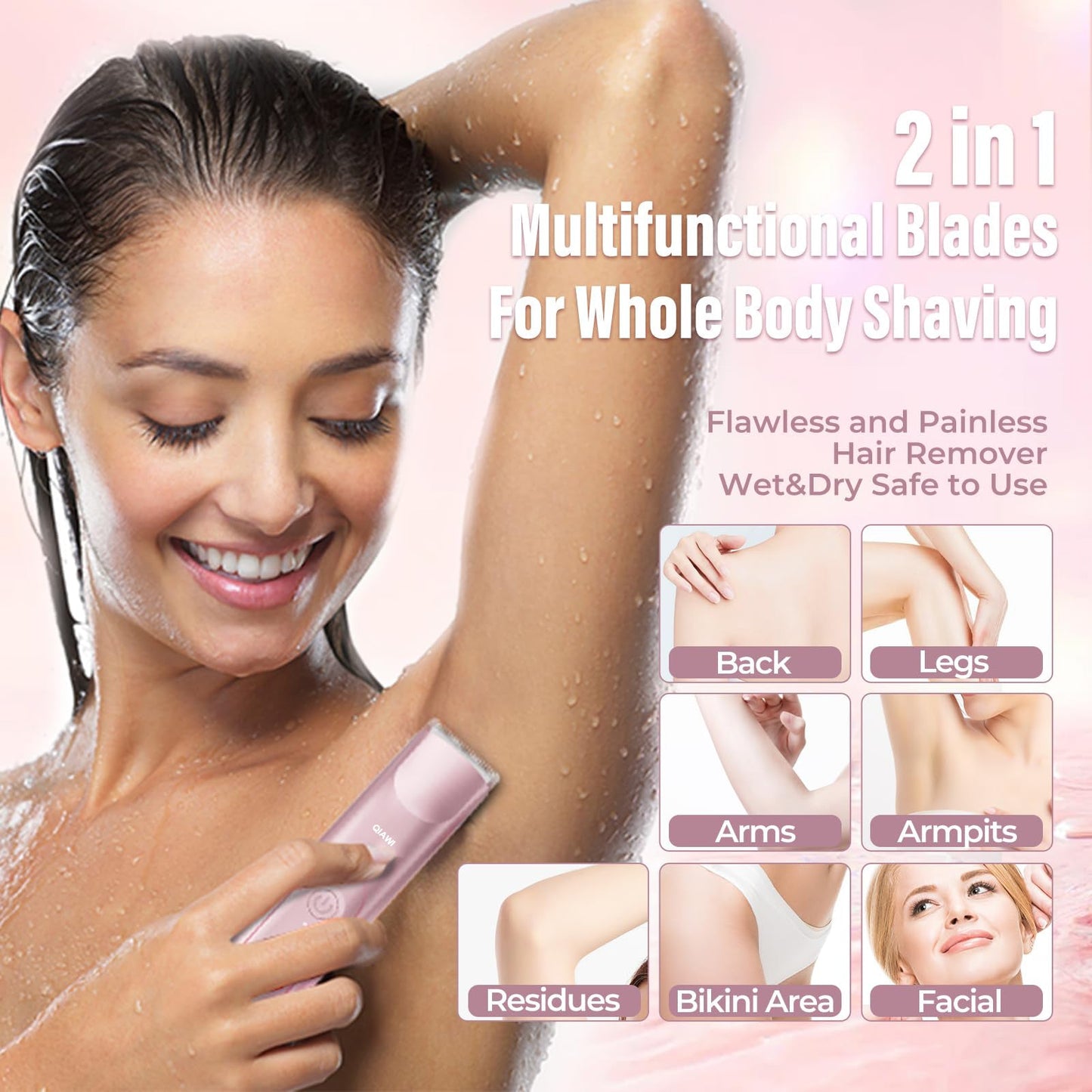 QIAWI™ 2-in-1 Women's Electric Shaver - Dual-Head Precision Trimmer🔥