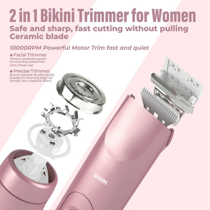 QIAWI™ 2-in-1 Women's Electric Shaver - Dual-Head Precision Trimmer🔥